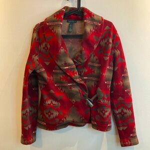 LAUREN RALPH LAUREN JEANS Sz S Southwestern Motif Turned Collar Blazer  Jacket